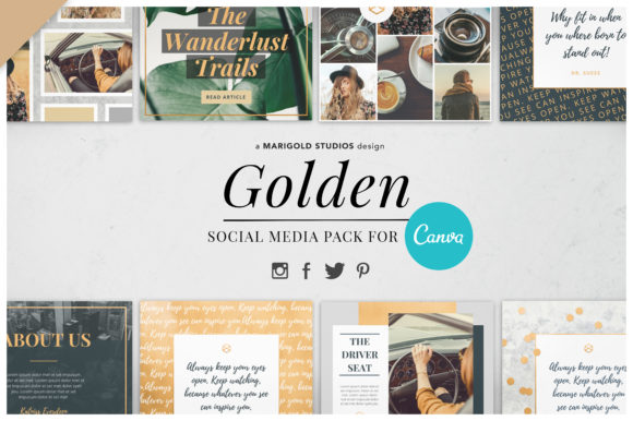 Download Canva &amp; PPT | Golden Social Media - Premium Resources