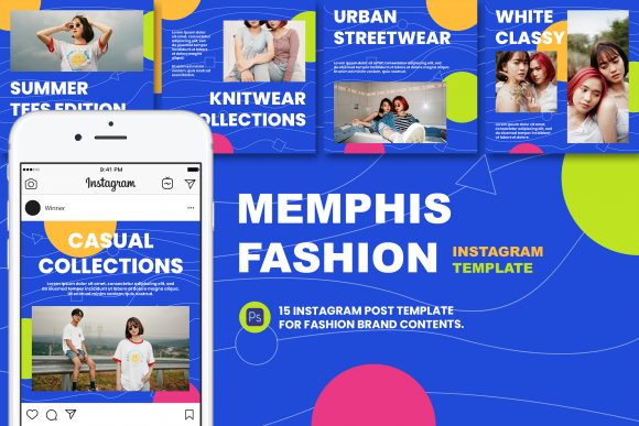 Download Memphis Fashion Instagram Post Template - Fashion instagram post Collection