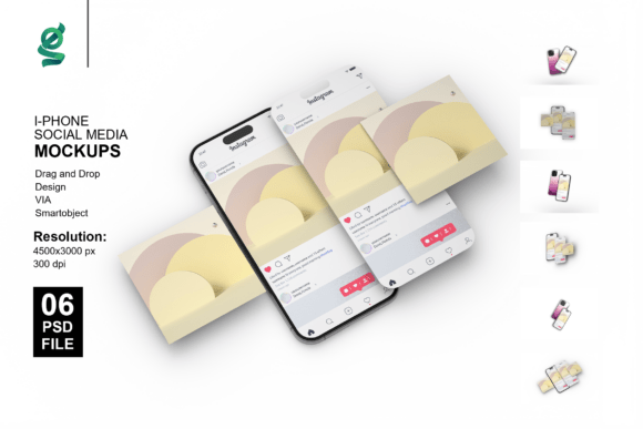 Download I PHONE SOCIAL MEDIA MOCKUPS - Social media mockups Collection